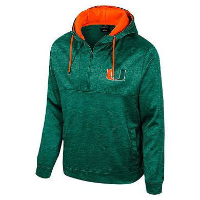 Men's Colosseum Green Miami Hurricanes Cypher Half-Zip Hoodie