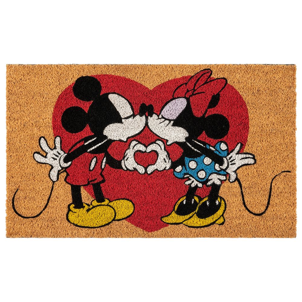 Disney's Mickey Mouse and Minnie Mouse Heart Coir Doormat