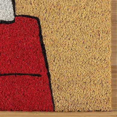 Peanuts Coir Snoopy Spring Modern Graphic Multi Area 18" x 30" Door Mat
