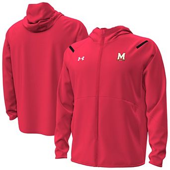 Men's Under Armour Red Maryland Terrapins Unstoppable Performance Fleece Hoodie��Half-Zip Jacket
