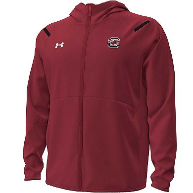 Men's Under Armour Garnet South Carolina Gamecocks Unstoppable Performance Fleece Hoodie Half-Zip Jacket