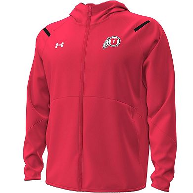 Men's Under Armour Red Utah Utes Unstoppable Performance Fleece Hoodie Half-Zip Jacket