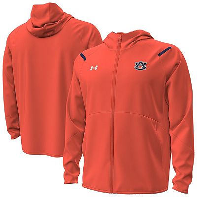 Men s Under Armour Orange Auburn Tigers Unstoppable Performance Fleece Hoodie Half Zip Jacket