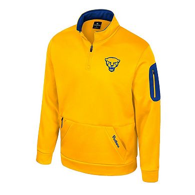 Men's Colosseum Gold Pitt Panthers Mainframe Quarter-Zip Fleece Jacket