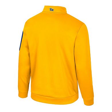 Men's Colosseum Gold Pitt Panthers Mainframe Quarter-Zip Fleece Jacket