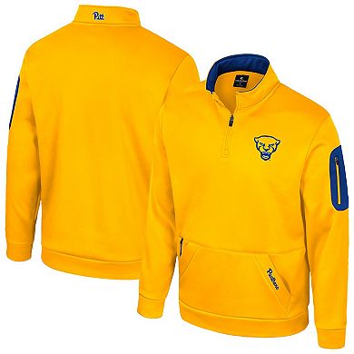Men's Colosseum Gold Pitt Panthers Mainframe Quarter-Zip Fleece Jacket