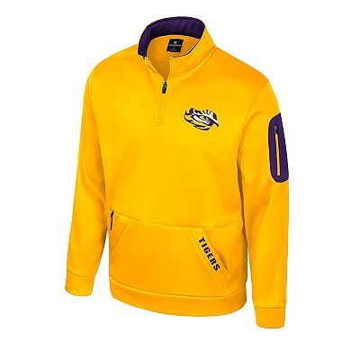 Men's Colosseum Gold LSU Tigers Mainframe Quarter-Zip Fleece Jacket
