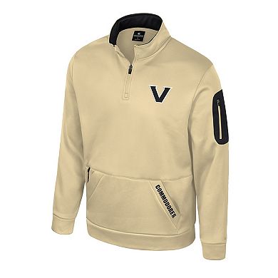 Men's Colosseum Gold Vanderbilt Commodores Mainframe Quarter-Zip Fleece Jacket
