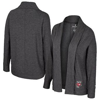 Women's Colosseum Charcoal Wisconsin Badgers��Dash Cardigan