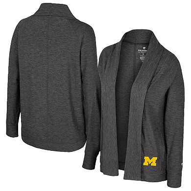 Women's Colosseum Charcoal Michigan Wolverines Dash Cardigan
