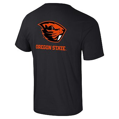 Men's Colosseum Black Oregon State Beavers Logo Lockup 2-Hit Active Blend T-Shirt