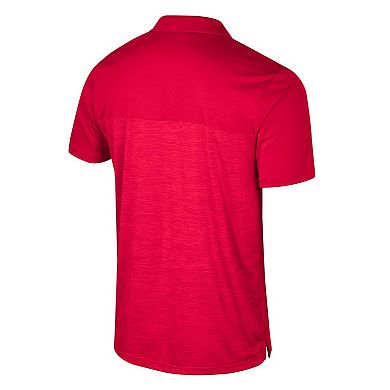 Men's Colosseum Red Wisconsin Badgers Big & Tall Langmore Polo