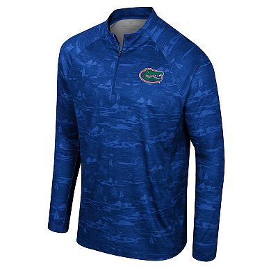 Men's Colosseum Royal Florida Gators Carson Raglan Quarter-Zip Jacket