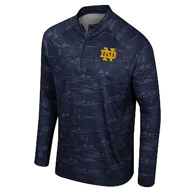 Men's Colosseum Navy Notre Dame Fighting Irish Carson Raglan Quarter-Zip Jacket