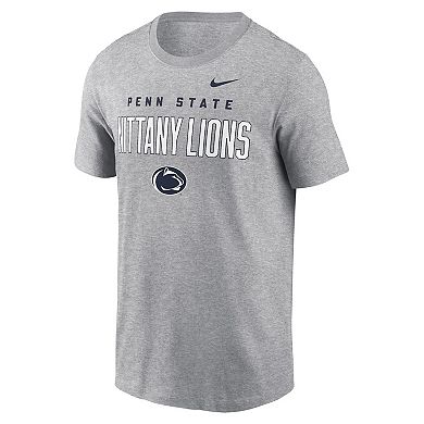 Men's Nike Heather Gray Penn State Nittany Lions Campus 2-Hit Primary Mascot T-Shirt