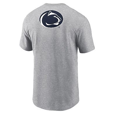 Men's Nike Heather Gray Penn State Nittany Lions Campus 2-Hit Primary Mascot T-Shirt