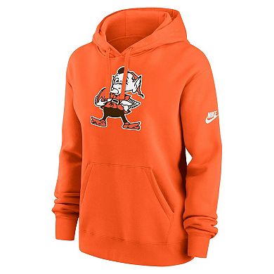 Women's Nike Orange Cleveland Browns Club Fleece Pullover Hoodie