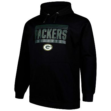 Men's Fanatics Black Green Bay Packers Big & Tall Pop Pullover Hoodie