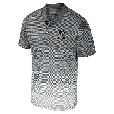 Men's Colosseum Gray Notre Dame Fighting Irish Striped Mesh Polo
