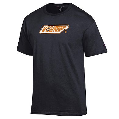 Men's Champion Black Tennessee Volunteers State Outline T-Shirt