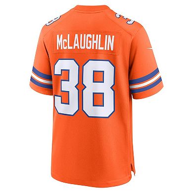 Men's Nike Jaleel McLaughlin Orange Denver Broncos Mile High Collection 1977 Throwback Player Game Jersey