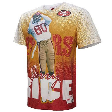 Men's Mitchell & Ness Jerry Rice Gray San Francisco 49ers Burst Retired Player T-Shirt