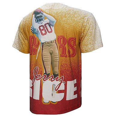 Men's Mitchell & Ness Jerry Rice Gray San Francisco 49ers Burst Retired Player T-Shirt