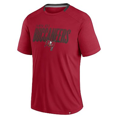 Men's Fanatics Red Tampa Bay Buccaneers Defender Fade Slant T-Shirt