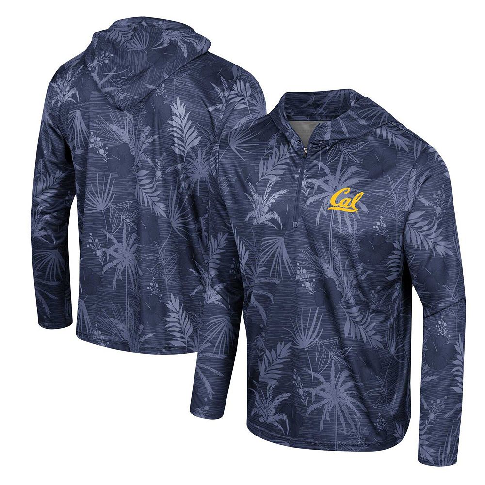 Men's Colosseum Navy Cal Bears Palms Printed Lightweight Quarter