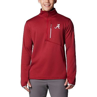 Men's Columbia Crimson Alabama Crimson Tide Park View Grid Fleece Omni-Wick Half-Zip Jacket