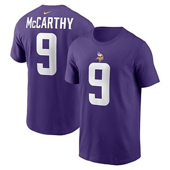 Men's Nike J.J. McCarthy Purple Minnesota Vikings Name & Number T-Shirt