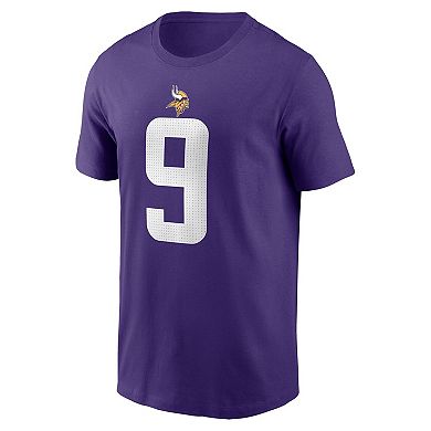 Men's Nike J.J. McCarthy Purple Minnesota Vikings Name & Number T-Shirt