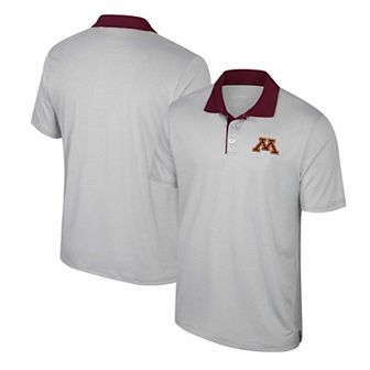 Men's Colosseum Gray Minnesota Golden Gophers Tuck Striped Polo