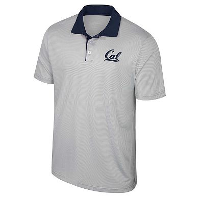 Men's Colosseum Gray Cal Bears Tuck Striped Polo