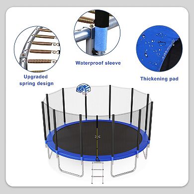 Merax Trampoline With Basketball Hoop And Enclosure