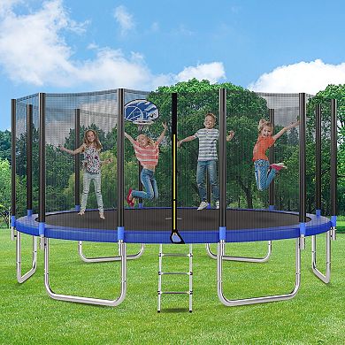 Merax Trampoline With Basketball Hoop And Enclosure