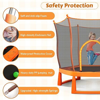 Merax Trampoline With Enclosure Net And Ocean Balls