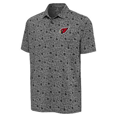 Men's Antigua Heather Black Arizona Cardinals Relentless Polo