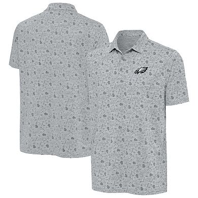 Men's Antigua Heather Gray Philadelphia Eagles Relentless Polo