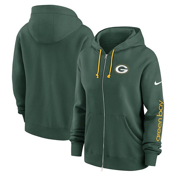Women s Nike Green Green Bay Packers Phoenix Hoodie Full Zip Sweatshirt
