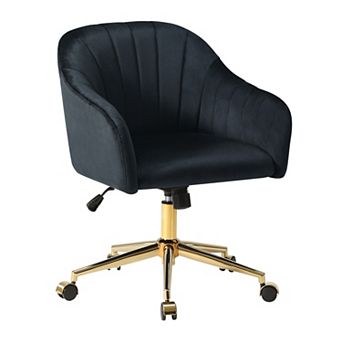 Westintrends Upholstered Velvet Swivel Vanity Office Chair With Wheels
