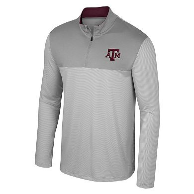 Men's Colosseum Gray Texas A&M Aggies Tuck Quarter-Zip Top