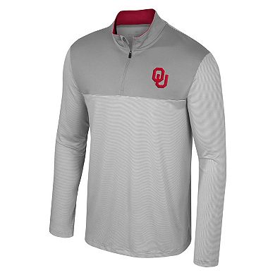 Men's Colosseum Gray Oklahoma Sooners Tuck Quarter-Zip Top