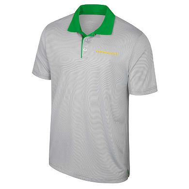 Men's Colosseum Gray Oregon Ducks Big & Tall Tuck Striped Polo