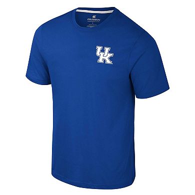 Men's Colosseum Royal Kentucky Wildcats Logo Lockup 2-Hit Active Blend T-Shirt