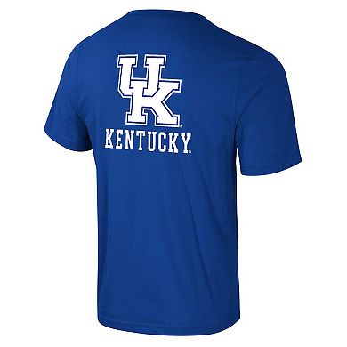 Men's Colosseum Royal Kentucky Wildcats Logo Lockup 2-Hit Active Blend T-Shirt