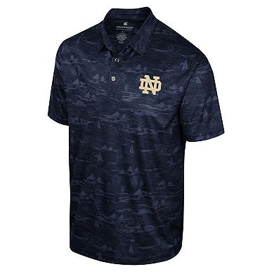 Men's Colosseum Navy Notre Dame Fighting Irish Daly Print Polo
