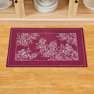 Collections Etc Elegant Leaves and Branches Accent Rugs Rectangle