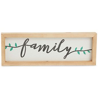 Wooden Family Sign, Farmhouse Home Decor (17.3 X 5.9 In)