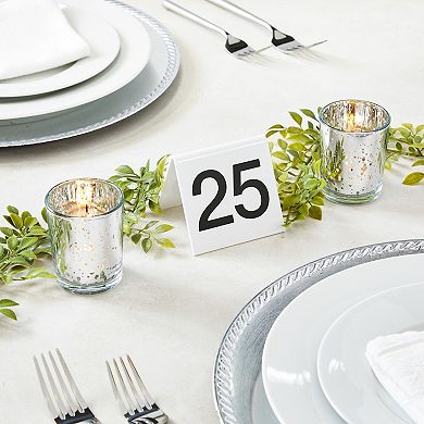 Set Of 25 Acrylic Table Numbers For Wedding, Plastic 1-25 Tent Cards, 3 X 2.75